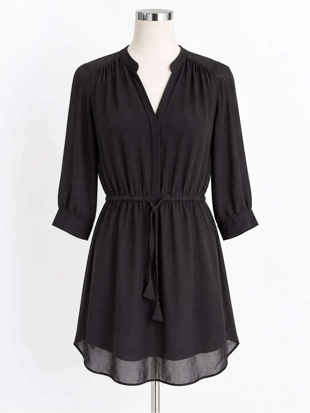 Aritzia Babaton 100% Silk Tie Waist Dress - Minimalist XS
